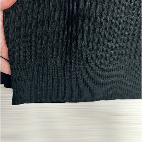 Bugatchi Uomo Black Rib Knit Quarter Zip Sweater Wool Blend Mock Neck L - Picture 10 of 13